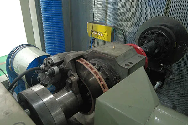 Brake pad quality control process at certified manufacturer