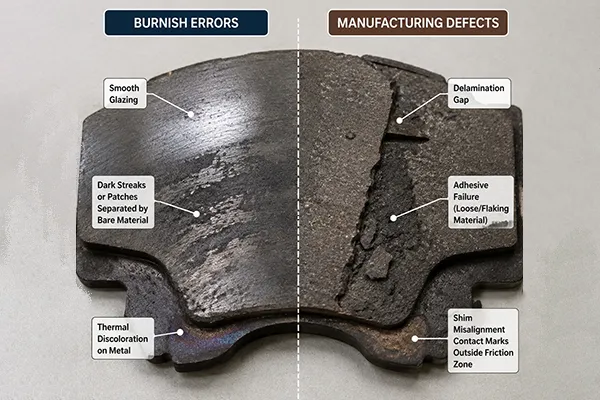 burnish error versus manufacturing defect