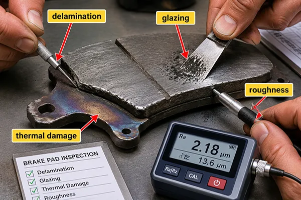 brake pad surface inspection