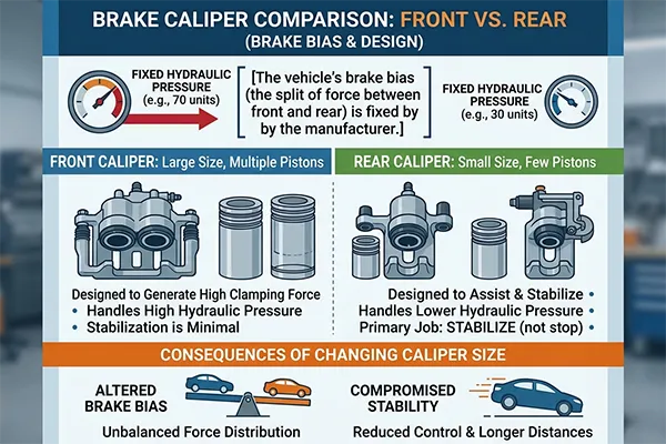 alt front brake caliper large vs rear brake caliper small
