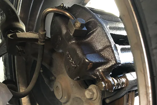 assembly oil found while testing a brake caliper