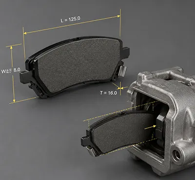 Brake pad width measurement and caliper fitment Brake pad dimensional specifications