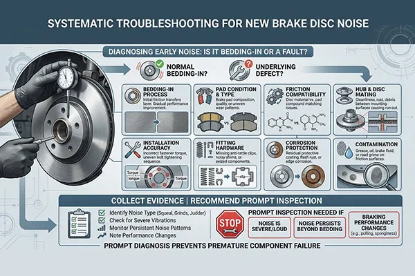 New brake disc installation checks new brake disc noise troubleshooting after installation